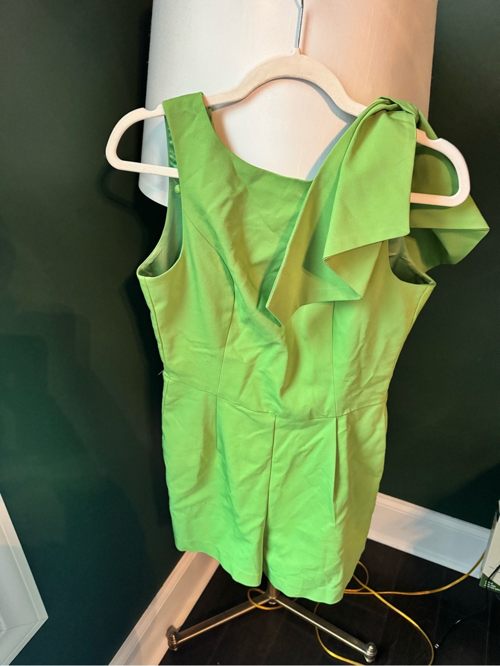 bebe Lime Green One-Piece Romper with Shoulder Bow
